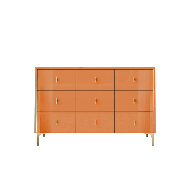 Glam Stone Bedroom Chest Horizontal Storage Chest with Drawers