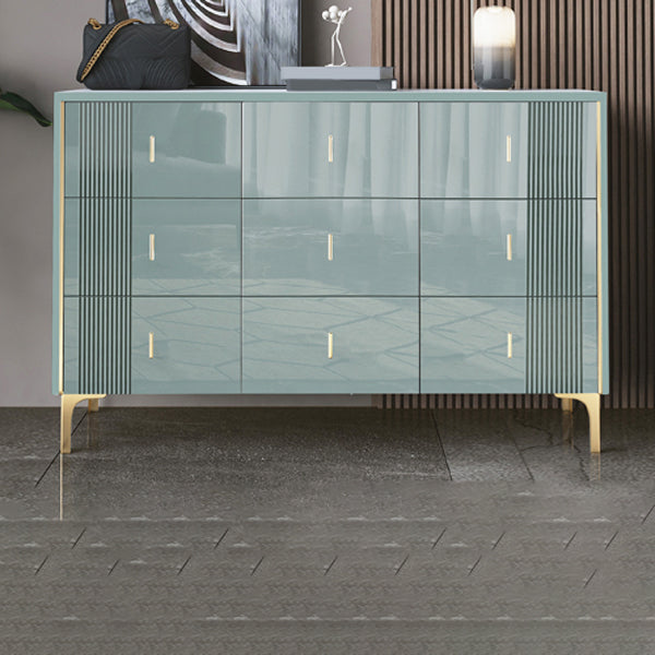 Glam Stone Bedroom Chest Horizontal Storage Chest with Drawers