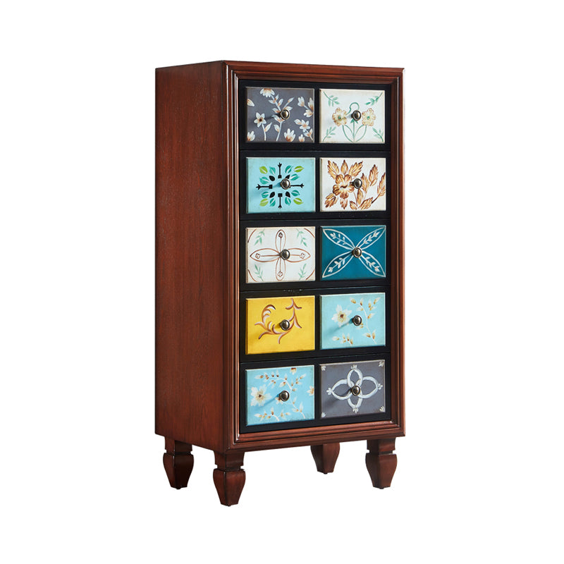 American Traditional Wooden Storage Chest Home Horizontal Chest with Drawers