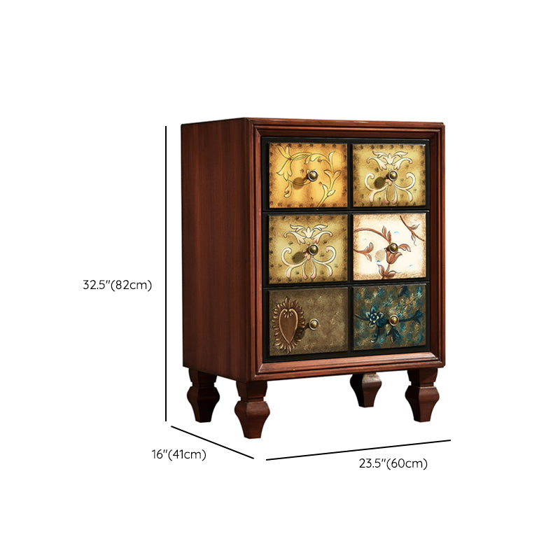 American Traditional Wooden Storage Chest Home Horizontal Chest with Drawers