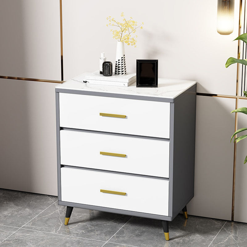 Glam 16" Wide Chest Bedroom Stone Storage Chest with Drawers