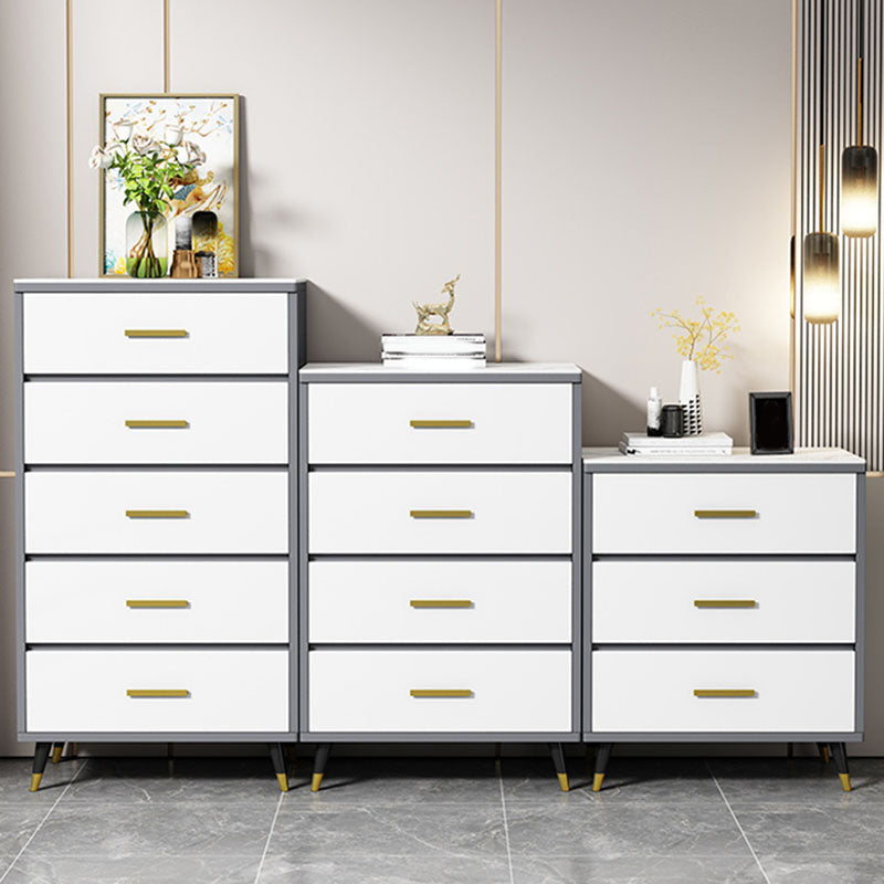 Glam 16" Wide Chest Bedroom Stone Storage Chest with Drawers
