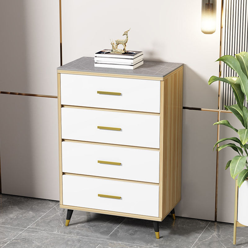 Glam 16" Wide Chest Bedroom Stone Storage Chest with Drawers