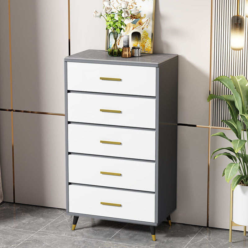 Glam 16" Wide Chest Bedroom Stone Storage Chest with Drawers
