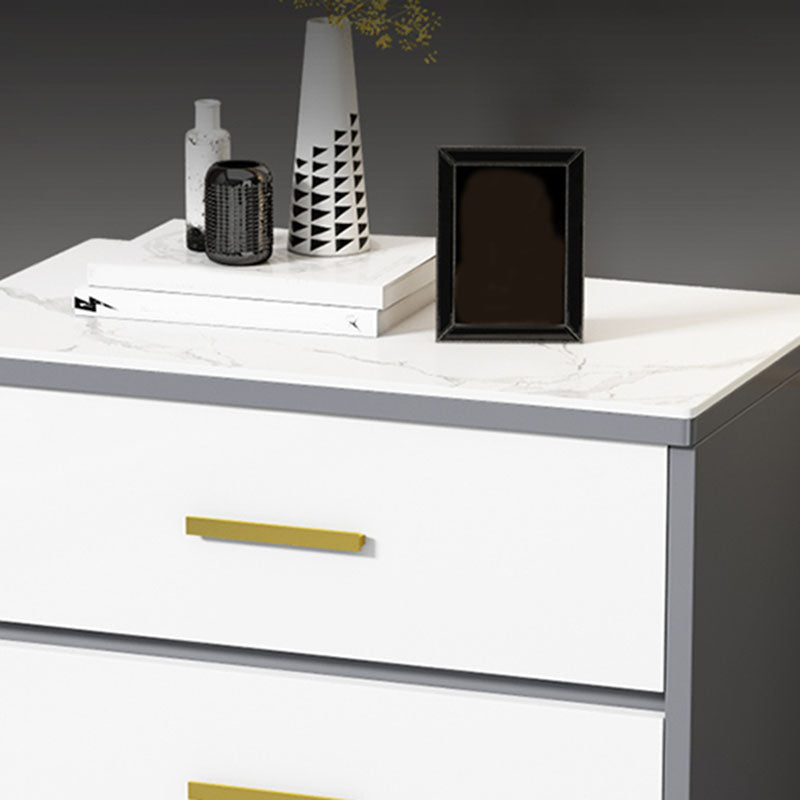 Glam 16" Wide Chest Bedroom Stone Storage Chest with Drawers