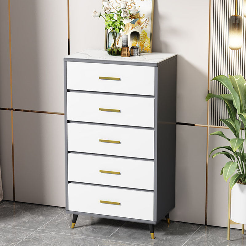 Glam 16" Wide Chest Bedroom Stone Storage Chest with Drawers