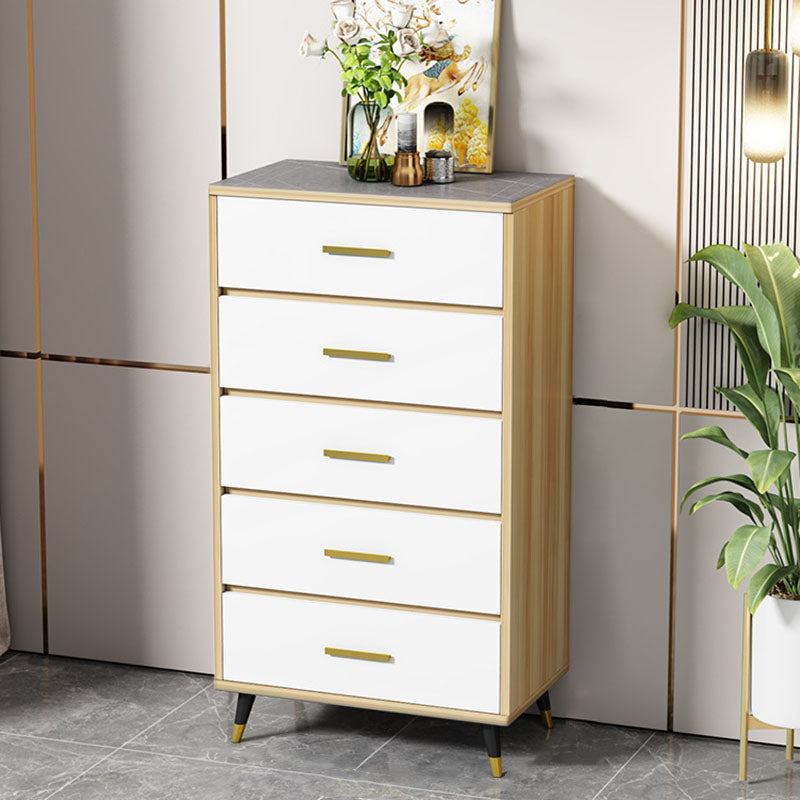 Glam 16" Wide Chest Bedroom Stone Storage Chest with Drawers