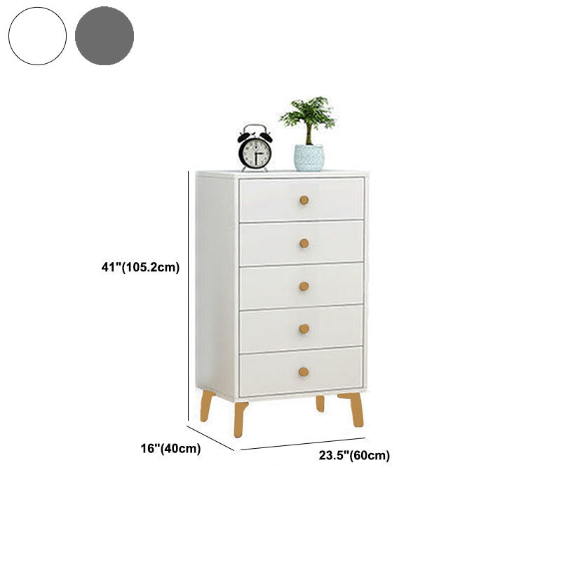 Glam Vertical Engineered Wood Storage Chest Bedroom Chest with Drawers