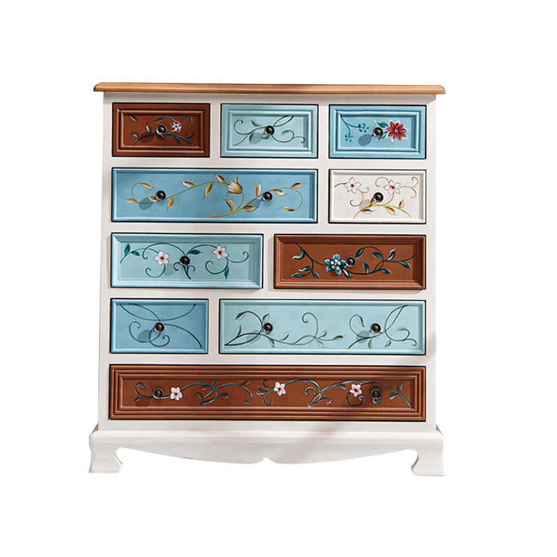 Nautical Contemporary Bedroom Storage Chest Wooden Chest with Drawers