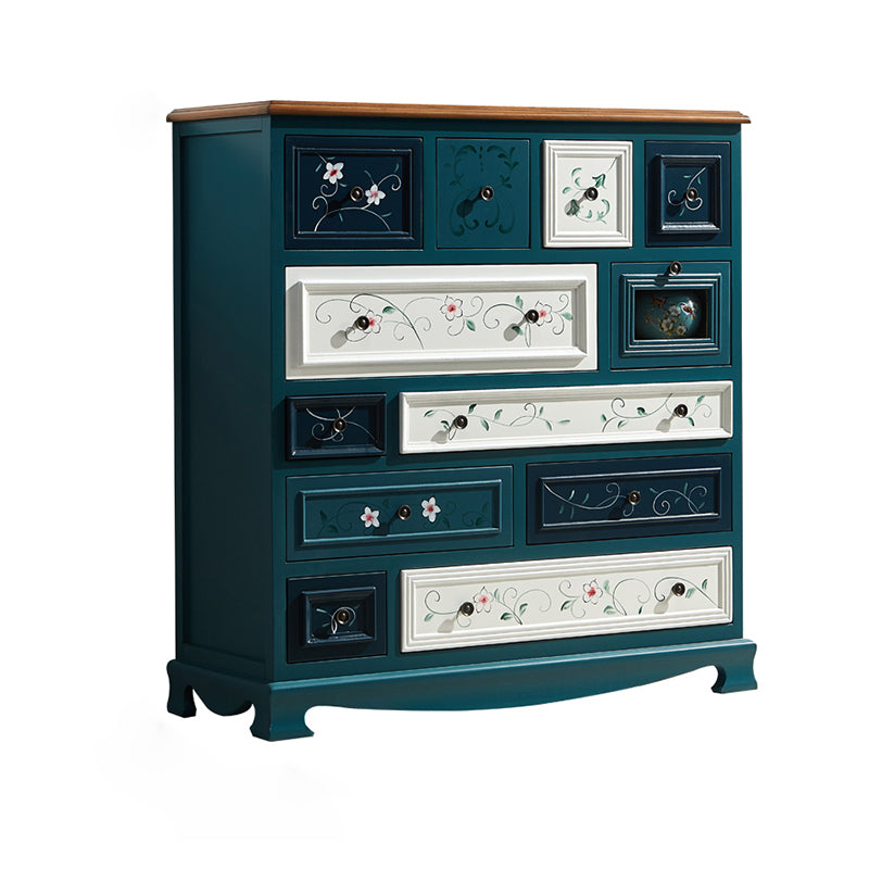 Nautical Contemporary Bedroom Storage Chest Wooden Chest with Drawers