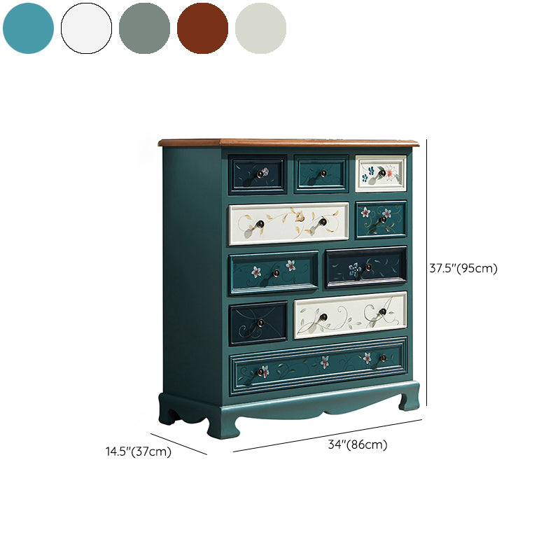 Nautical Contemporary Bedroom Storage Chest Wooden Chest with Drawers