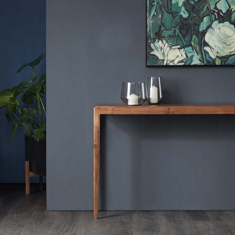 Mid-Century Modern Pine Console Sofa Table Rectangle End Table with 4 Legs for Hall
