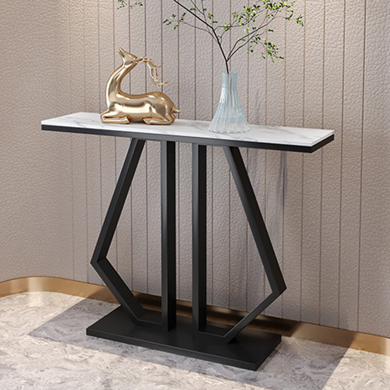 Glam Console Accent Table 11.81" W Sofa Console Table in Marble