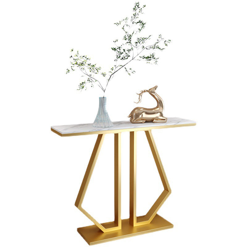 Glam Console Accent Table 11.81" W Sofa Console Table in Marble