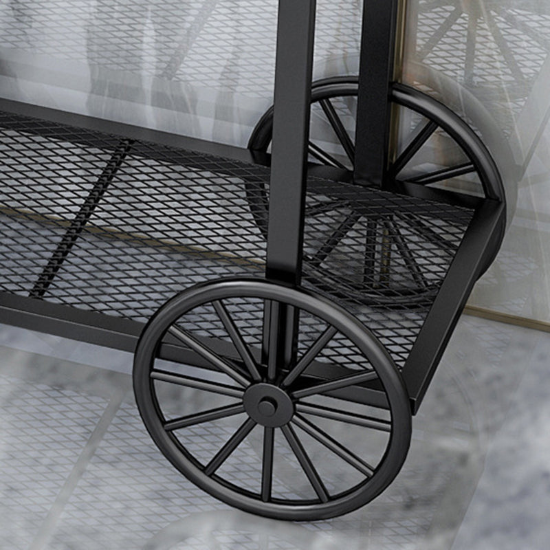 30.32" Tall Wheel Console Table Stone Accent Table with 2 Shelves
