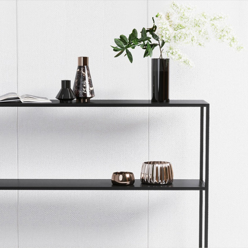 Contemporary Sofa Console Table Antique Finish Console Accent Table in Metal