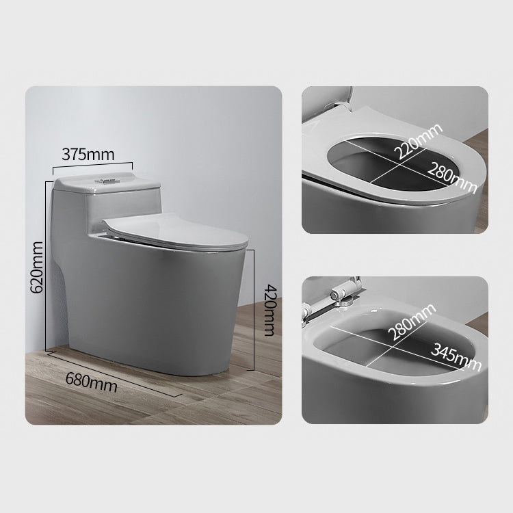 Modern One Piece Toilet Bowl Siphon Jet Flush Toilet with Seat