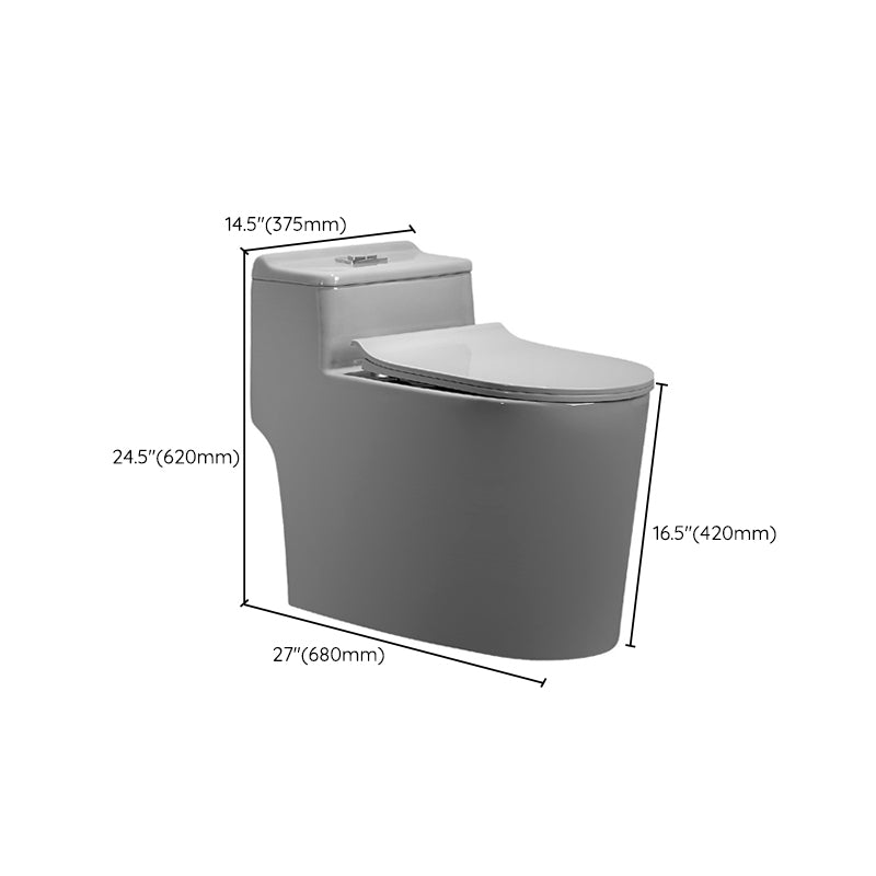 Modern One Piece Toilet Bowl Siphon Jet Flush Toilet with Seat