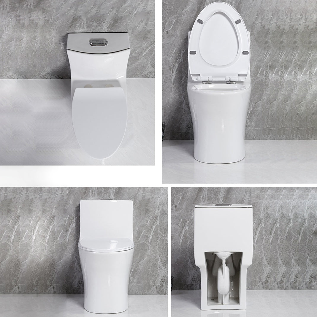 Modern Siphon Jet Toilet Floor Mount Flush Toilet with Toilet Seat