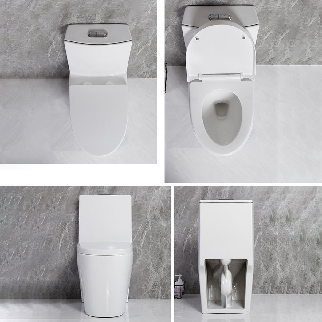 Modern Siphon Jet Toilet Floor Mount Flush Toilet with Toilet Seat