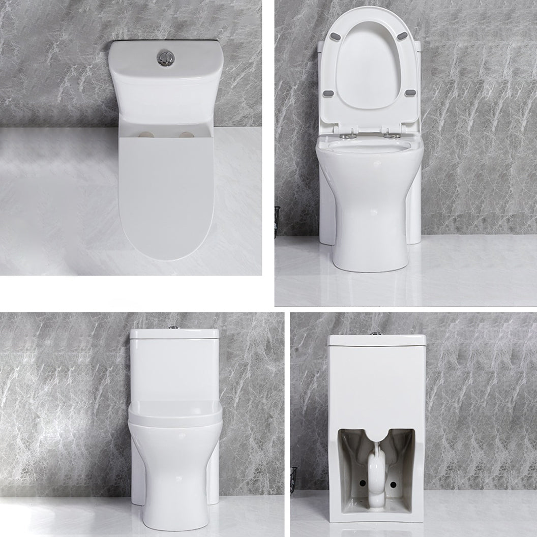 Modern Siphon Jet Toilet Floor Mount Flush Toilet with Toilet Seat