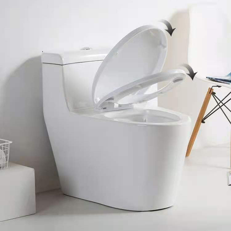 Modern Ceramic Siphon Jet Toilet Bowl Floor Mount Flush Toilet with Toilet Seat