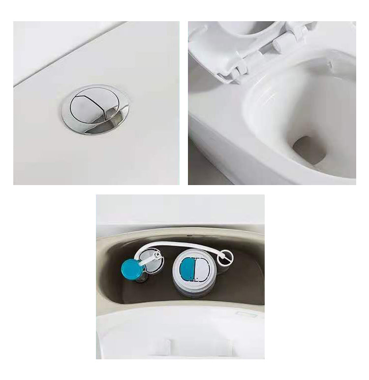 Modern Ceramic Siphon Jet Toilet Bowl Floor Mount Flush Toilet with Toilet Seat