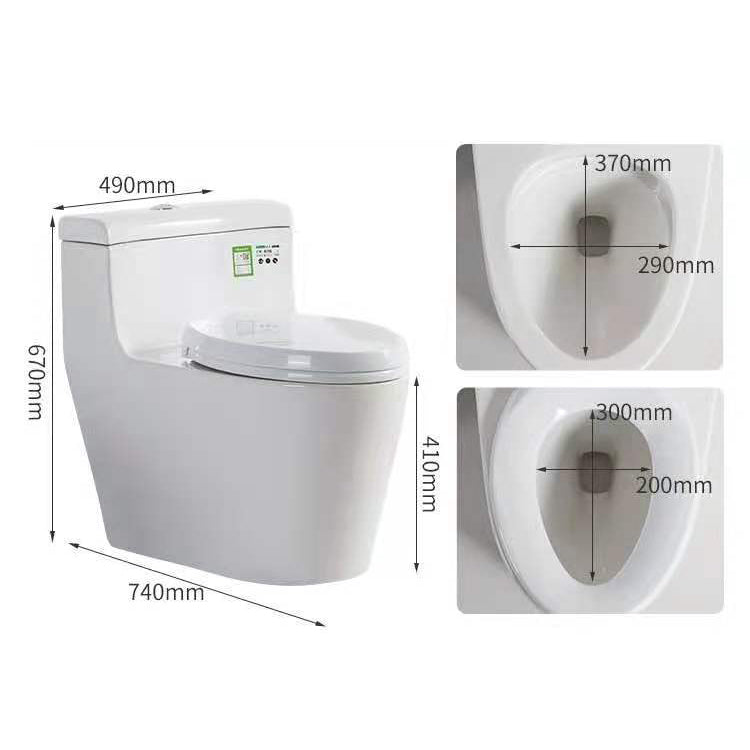 Modern Ceramic Siphon Jet Toilet Bowl Floor Mount Flush Toilet with Toilet Seat