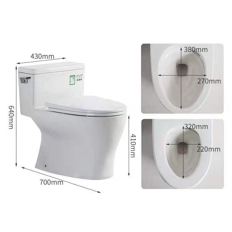 Modern Ceramic Siphon Jet Toilet Bowl Floor Mount Flush Toilet with Toilet Seat