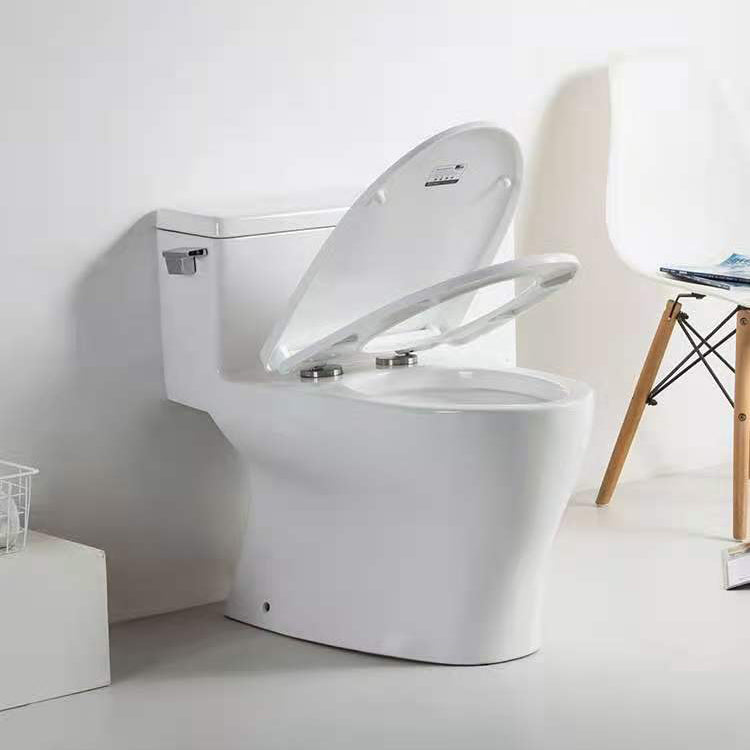 Modern Ceramic Siphon Jet Toilet Bowl Floor Mount Flush Toilet with Toilet Seat