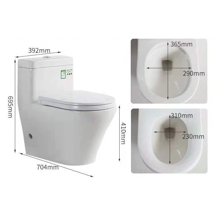 Modern Ceramic Siphon Jet Toilet Bowl Floor Mount Flush Toilet with Toilet Seat