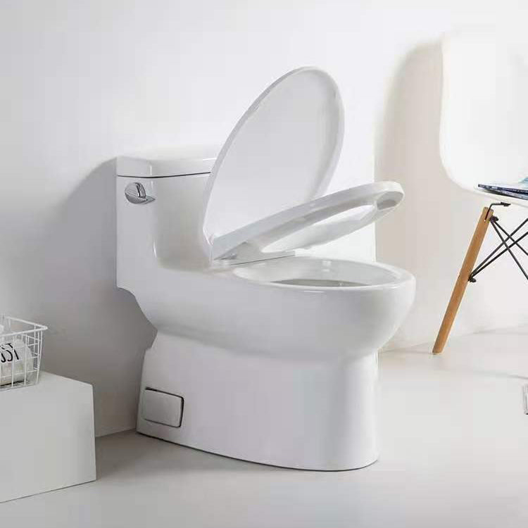 Modern Ceramic Siphon Jet Toilet Bowl Floor Mount Flush Toilet with Toilet Seat