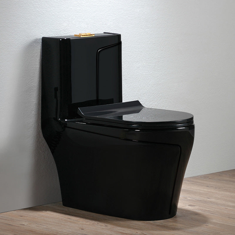 Modern Siphon Jet Toilet Bowl Floor Mount Flush Toilet with Seat