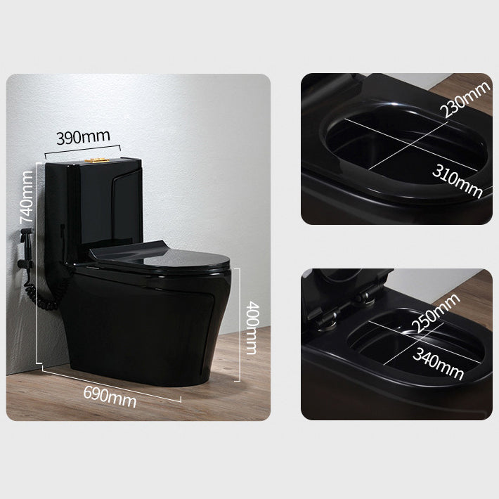 Modern Siphon Jet Toilet Bowl Floor Mount Flush Toilet with Seat