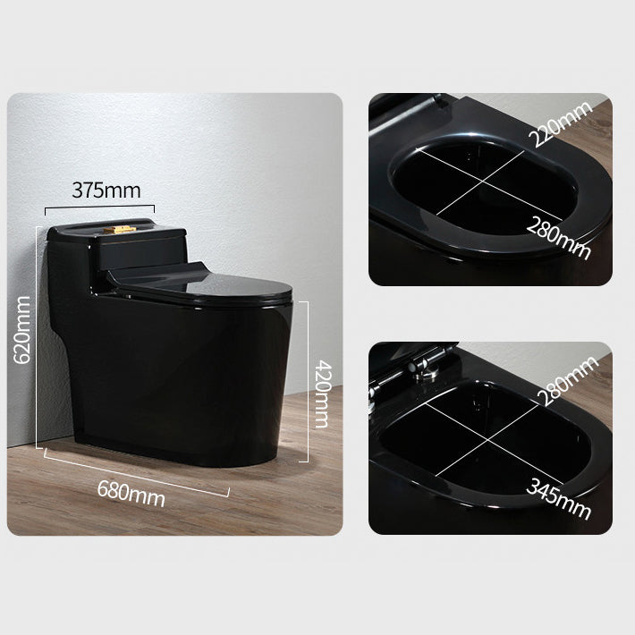 Modern Siphon Jet Toilet Bowl Floor Mount Flush Toilet with Seat