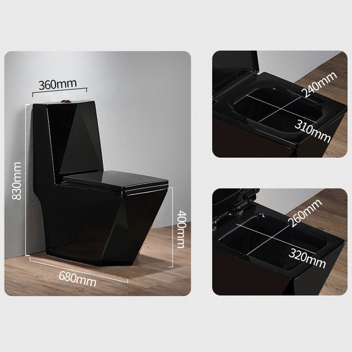 Modern Siphon Jet Toilet Bowl Floor Mount Flush Toilet with Seat