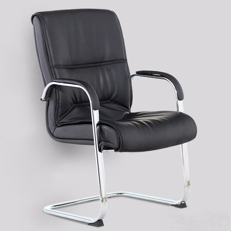 Arms Included Contemporary Desk Chair High Back Faux Leather Chair