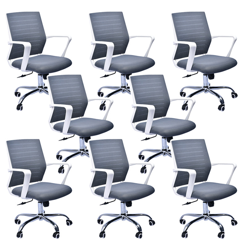Contemporary Swivel Chair Microfiber Task Arm Chair with Wheels