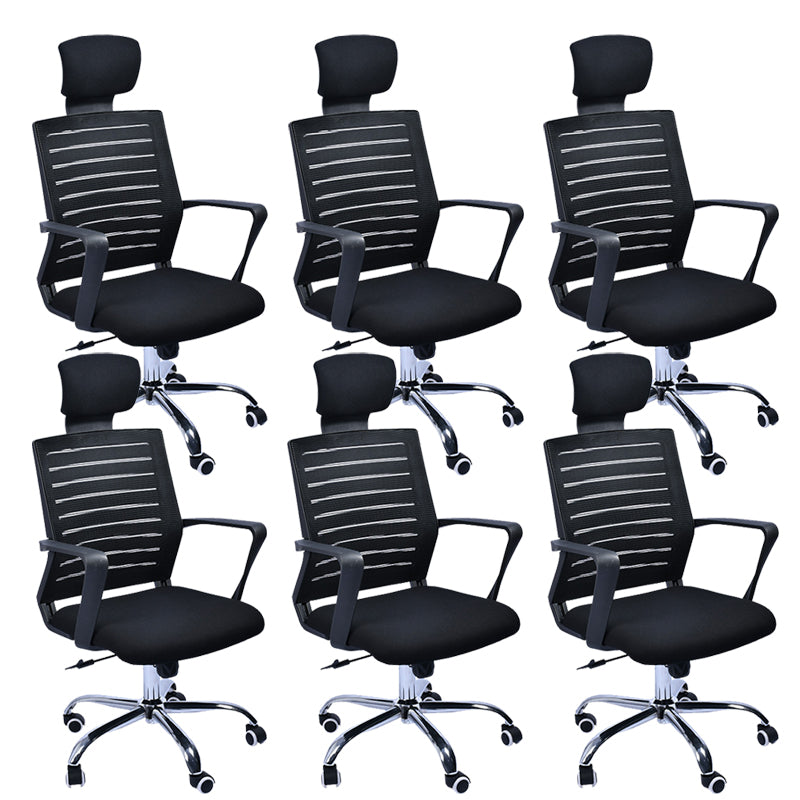 Contemporary Swivel Chair Microfiber Task Arm Chair with Wheels