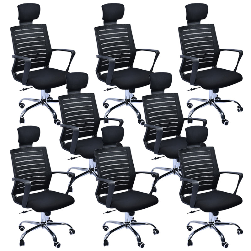 Contemporary Swivel Chair Microfiber Task Arm Chair with Wheels