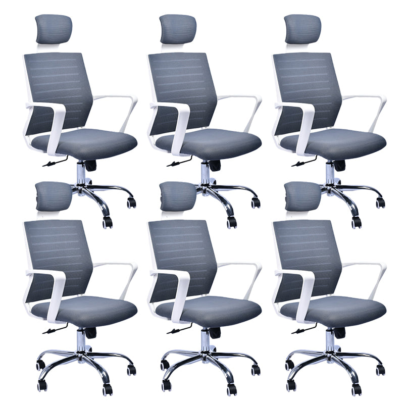 Contemporary Swivel Chair Microfiber Task Arm Chair with Wheels