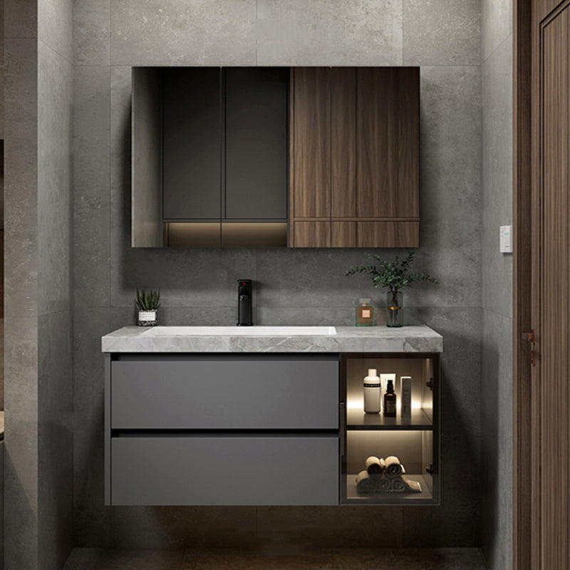 Stone and Ceramic Bath Vanity Glam Bathroom Vanity Set for Bathroom