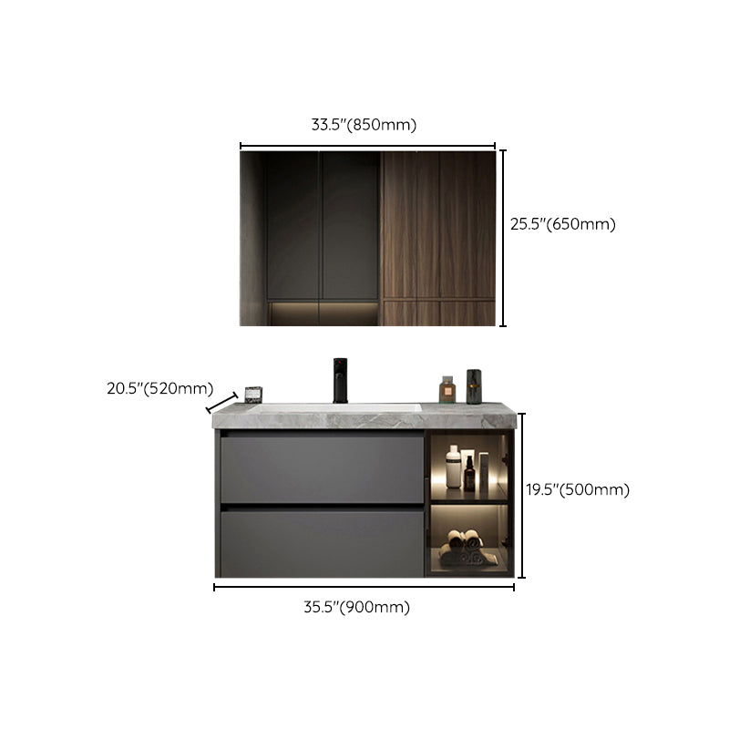 Stone and Ceramic Bath Vanity Glam Bathroom Vanity Set for Bathroom