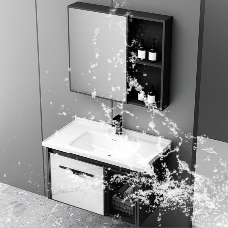 Modern Bathroom Vanity Set Aluminum Single-Sink Bathroom Vanity