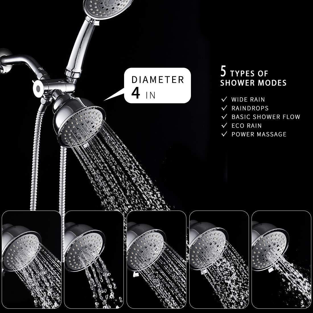 Traditional Dual Shower Heads Home Metal Round Shape Dual Shower