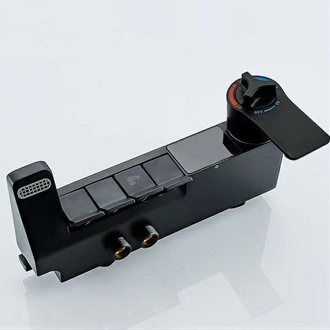 Square Metal Shower System Volume Control Dual Shower Head Shower Faucet with Shower Arm