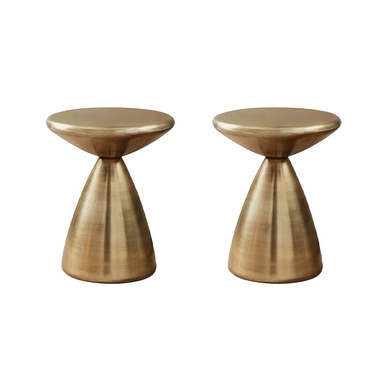 Living Room Side Table Mid-Century Round Pedestal Iron End Table