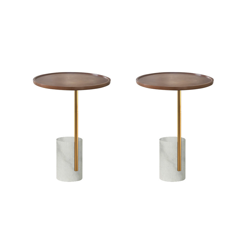 Scandinavian Side Table Marble Pedestal Round Living Room End Table