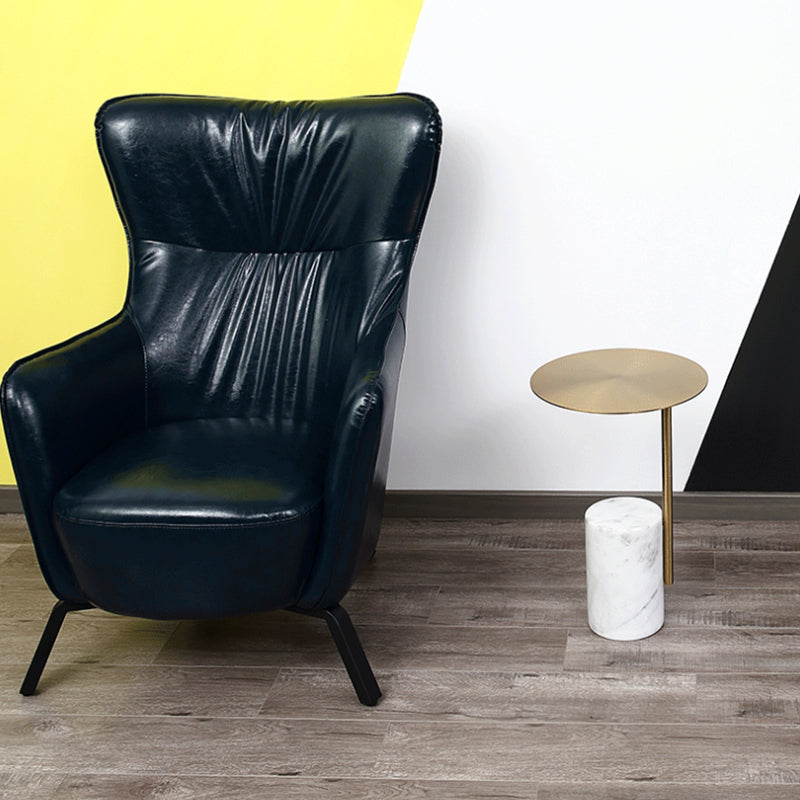 Scandinavian Side Table Marble Pedestal Round Living Room End Table