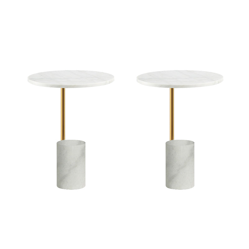 Scandinavian Side Table Marble Pedestal Round Living Room End Table